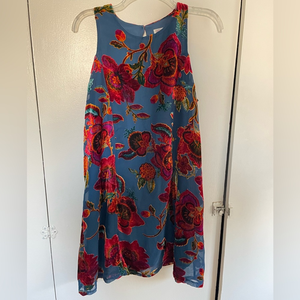 Floral velvet dress